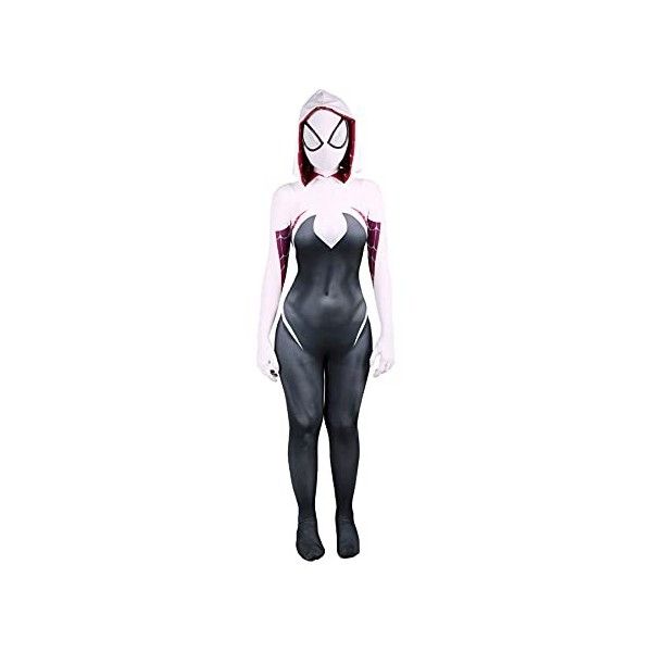 MYYLY Spiderman Gwen Body Fille Cosplay Combinaison Anniversaires Cadeau Accessoires Fête Carnaval Onesies Lycra Spandex Zent