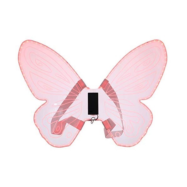 Amosfun Ailes de papillon pour enfant - LED - Paillettes - Fée - Ailes delfe - Accessoire papillon - Déguisement pour fille 