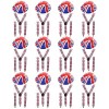 Lot de 12 accessoires Union Jack - Chapeau melon en plastique avec drapeau britannique + bretelles Union Jack