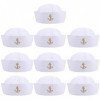 TOYANDONA Casquette Violoniste 10 Pièces Halloween White Sailor Hat Navy Sailor Hat pour Costume Accessoire Captain Caps Yach