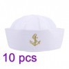 TOYANDONA Casquette Violoniste 10 Pièces Halloween White Sailor Hat Navy Sailor Hat pour Costume Accessoire Captain Caps Yach