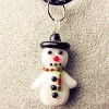 HUANSUN 6 pièces Verre Bonhomme de Neige Art Figurines Pendentif Miniature Ornements Mignons Collier Bricolage Accessoires, B