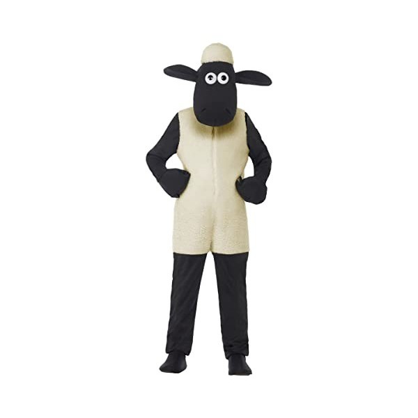 Smiffys 20607L Costume de Shaun The Sheep pour enfant Unisexe, Blanc, L, 10-12 ans - version anglaise