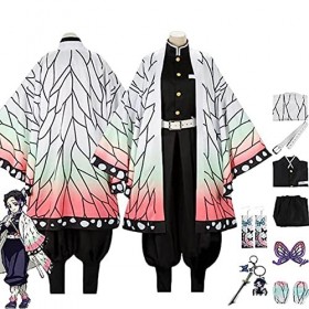 RUIZE Costume de Demon-Slayer, Déguisement sur Le thème Halloween Kimetsu-No-Yaiba, Déguisement Kochou Shinobu Cosplay pour F