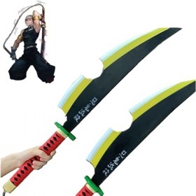 80cm Uzui Tengen Katana Arme Épée De Samouraï Japonais Double Couteau Collection Dépée Katana Accessoires dhalloween Cadeau