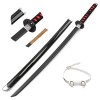 CABINE Slayer Sword Tanjiro 104 Cm Japonais Katana Anime Samurai En Bois Épée Cosplay Accessoire Fait À La Main/Bare