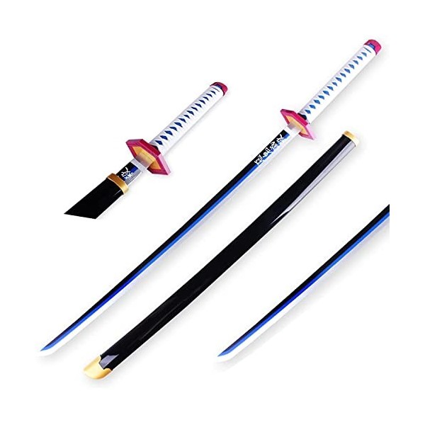 YOGZHRR Épées Slayer Blade Cos Bois Prop Katana Samurai Arme Modèle Pour Les Amateurs DAnime Cosplay Accessoires/Blue