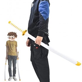 HASMI Joy Toy Wooden Katana Anime Slayer Zenitsu Ninja Sword Cosplay Accessoires, 1 Pièce/104Cm/40.9In