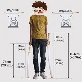 NIANXINN Épée Ninja Armes Accessoires Slayer Anime Cosplay Samurai Sword Zenitsu Katana En Bois - Anime Fan Toy/104Cm/40.9In