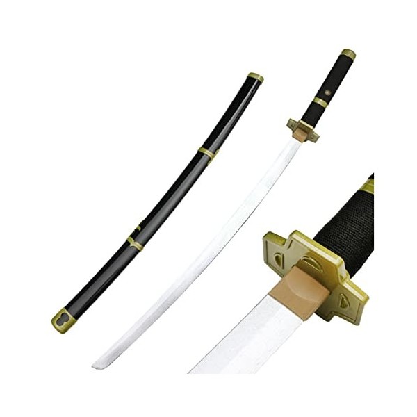 JRPT Anime Roronoa Zoro Samurai Sword, Bois Katana Épée Arme Anime Ninja Sword Jouet Avec Scabbard, Pour Anime Fans Accès de 