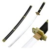 JRPT Anime Roronoa Zoro Samurai Sword, Bois Katana Épée Arme Anime Ninja Sword Jouet Avec Scabbard, Pour Anime Fans Accès de 