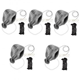 Alasum 5 Ensembles Perruque De Grand-Mère Ensemble Tenues pour Enfants Ensemble De Collier De Perles Ensembles De Colliers po