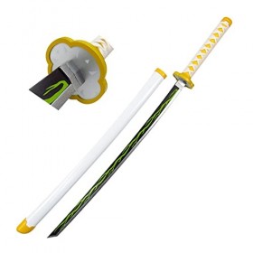 YPDHUA 40 Pouces Samurai Sword Set Slayer Cosplay Katana Sword Wood Sword Sword Halloween Accessoires Armes Épée En Bois Swor