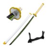 YPDHUA 40 Pouces Samurai Sword Set Slayer Cosplay Katana Sword Wood Sword Sword Halloween Accessoires Armes Épée En Bois Swor