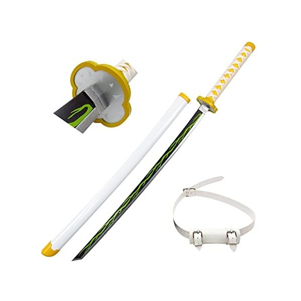 YPDHUA 40 Pouces Samurai Sword Set Slayer Cosplay Katana Sword Wood Sword Sword Halloween Accessoires Armes Épée En Bois Swor