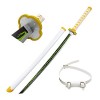 YPDHUA 40 Pouces Samurai Sword Set Slayer Cosplay Katana Sword Wood Sword Sword Halloween Accessoires Armes Épée En Bois Swor