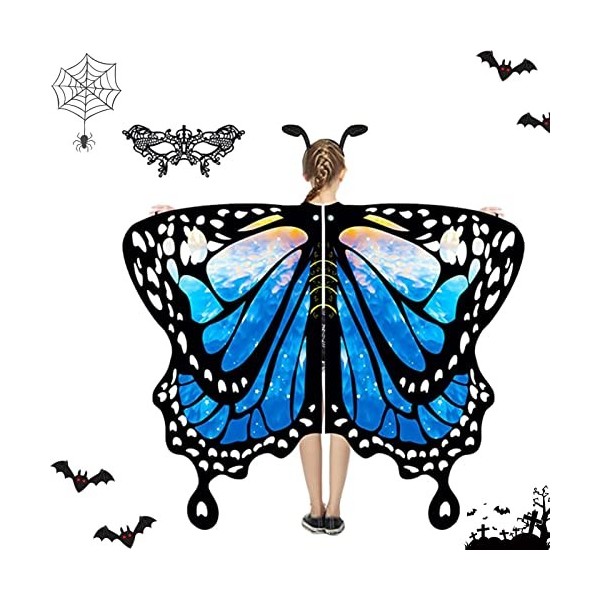 yidin 5 Pcs châle Papillon | Accessoire Costume fée Papillon pour Femme,Costume Papillon pour Halloween Party Kids Fairy Wing