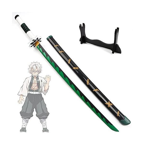 LENG Katana Demon Slayer Épée Shinazugawa Sanemi Épée De Samouraï Danime Sabre Cosplay Accessoire Darmes pour Halloween Kat