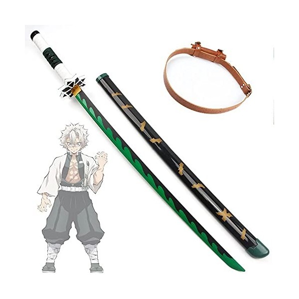 LENG Katana Demon Slayer Épée Shinazugawa Sanemi Épée De Samouraï Danime Sabre Cosplay Accessoire Darmes pour Halloween Kat