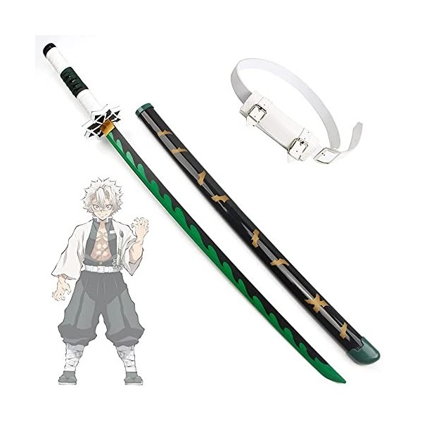 LENG Katana Demon Slayer Épée Shinazugawa Sanemi Épée De Samouraï Danime Sabre Cosplay Accessoire Darmes pour Halloween Kat