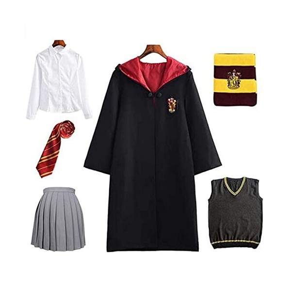 Hermione Granger Gryffondor Uniforme Costume de cosplay Cape de film Accessoire de fan Ensemble baguette magique Cravate Écha