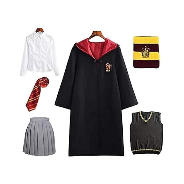 Hermione Granger Gryffondor Uniforme Costume de cosplay Cape de film Accessoire de fan Ensemble baguette magique Cravate Écha