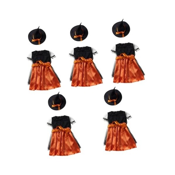 ibasenice 5 Ensembles Halloween Robes Adolescentes Filles Vêtements À La Mode Halloween Costumes Costumes Noir Vêtements Form