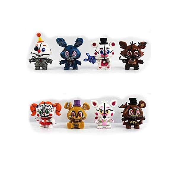 Jilijia Five Nights FNAF Lot de 6 figurines pour cadeaux de Noël 12,7 à 19,1 cm de haut