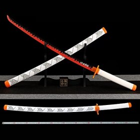 KAXO Slayer Blade Cos Épée En Bois Kamado Tanjirou Prop Modèle DArme, Katana Sword Anime Ninja Sword Toy, Cosplay Accessoire