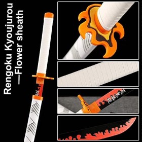 KAXO Slayer Blade Cos Épée En Bois Kamado Tanjirou Prop Modèle DArme, Katana Sword Anime Ninja Sword Toy, Cosplay Accessoire