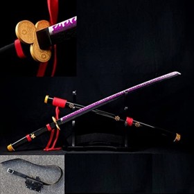 SOVOQUE Roronoa Zoro Samurai Épée En Bois, Accessoires DHalloween Cos Bambou Blade Katana Pour Les Amateurs DAnime 100Cm/Bl