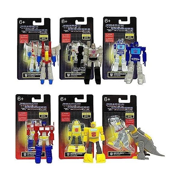 Transformer Lot de 12 pièces – 6 figurines de 7 cm et 6 Herocross en édition limitée