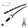 Lame de Tueur de démons Katanas Shinazugawa Sanemi Arme COS épée,Accessoires,Jouet décoratif,76cm/104cm pour Enfants,Fan dan