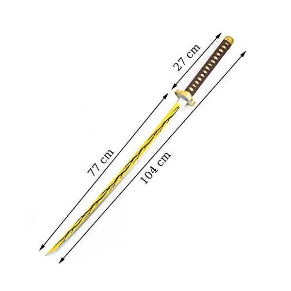 VAIJAM Katana en Bois pour Les Amateurs Danime Cos Animation Accessoires De Performance Formation Épée 104 Cm Lame De Samour