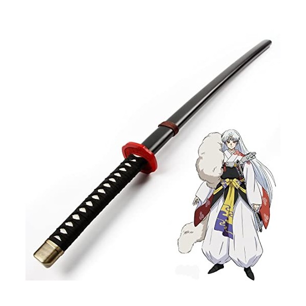 NIANXINN Épée En Bois Japonaise Katana, Modèle DArme En Bois Cos Sesshoumaru Prop, Accessoire de Carnaval, Avec Fourreau, Jo