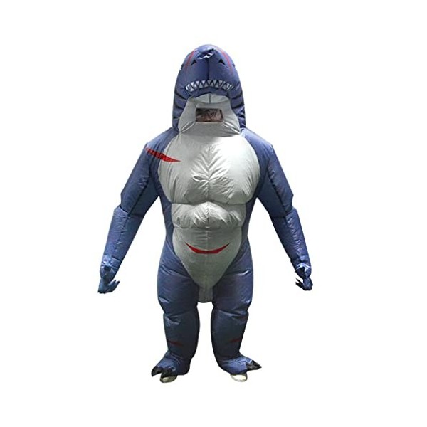 perfk Costume de Requin Gonflable Combinaison Tenue Costume Cosplay Fête Déguisement