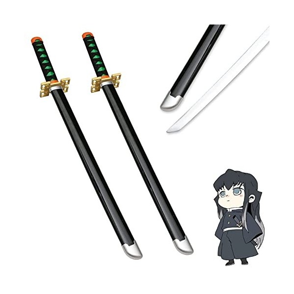 Uvency Cos Anime Samurai Sword, 75/100Cm Lame de Bambou Katana Pour Articles de Fête, Accessoires DÉpée En Bois/Tokitou Muic