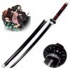 JRPT Slayer Lame Katana Sword Cos Wooden Anime Ninja Sword Toy Arme Accessoire Cosplay Prop Prop Jouet Pour Les Fans DAnime 