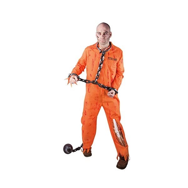 PtitClown - Déguisement de Prisonnier Zombie Orange Adulte Taille Unique - Orange