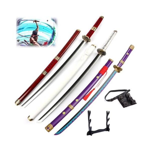 BRELHF Épée de samouraï avec Fourreau et Support, Accessoires de Cosplay danime Katana, Accessoire de Cosplay danime Japona