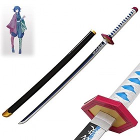 HASMI Épée de Dessin Animé Cosplay Katana En Bambou de 104Cm, Jouet Accessoire DArme À Lame Tomioka Giyuu de Tueur de Démons