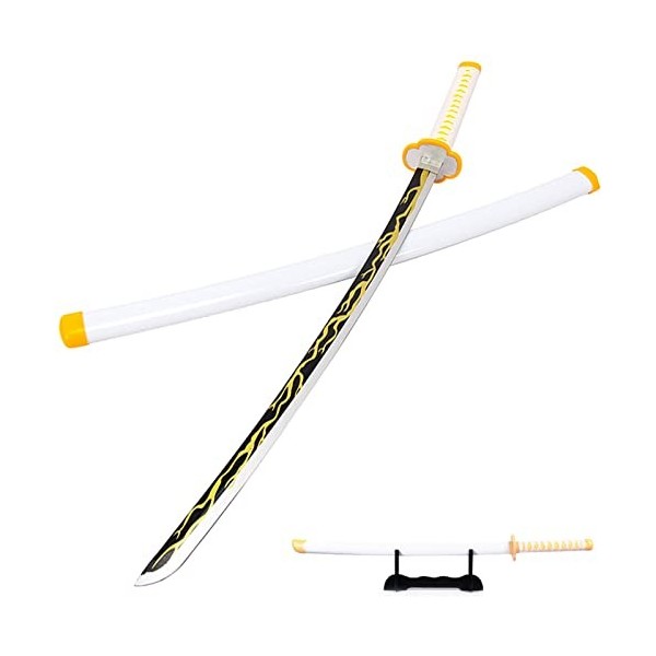 HASMI Toys Kids Ninja Sword Avec Porte-Épée, Anime Anime Slayer Cosplay Accessoires En Bois Katana Sword Armes - Agatsuma Zen