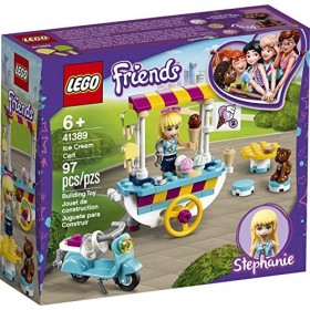 LEGO Friends, Le chariot de crèmes glacées, Ensemble de jeu avec Stéphanie, le scooter et la figurine de Dash le chien, pour 