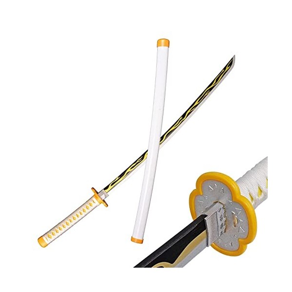 Uvency Japonais Anime Cosplay Agatsuma Zenitsu Katana Démon Tueur Samouraï Épée En Bois Enfants Jouets Anime Fans Accessoires