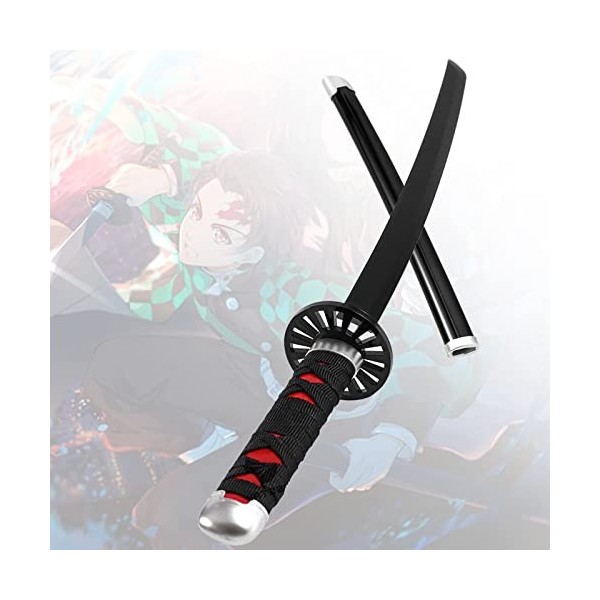 Uvency Épée de Samouraï Enfants Jouet Démon Slayer Cosplay Accessoires Fait À La Main Katana Anime Épée, Bois Tanjirou Ninja 