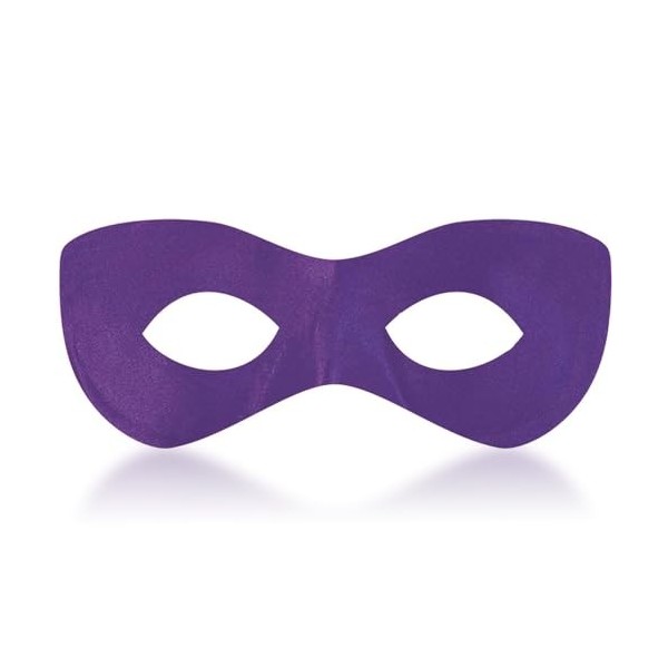 Masque de super-héros violet en tissu – 7,3 x 21 cm – Couleurs vives et design amusant – Accessoire de costume parfait pour H