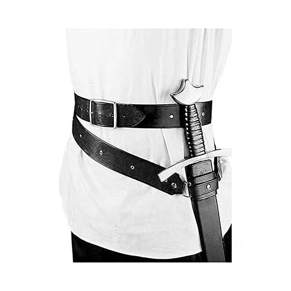 DONGSHUAI Boucle Réglable pour Hommes Médiévaux avec Ceinture Épée, Accessoires De Déguisement Steampunk Viking Knight Cospla