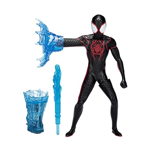 Spider-man: Across The Spider-Verse, Figurine Deluxe Miles Morales Toile tournante de 15 cm, pour Enfants à partir de 4 Ans