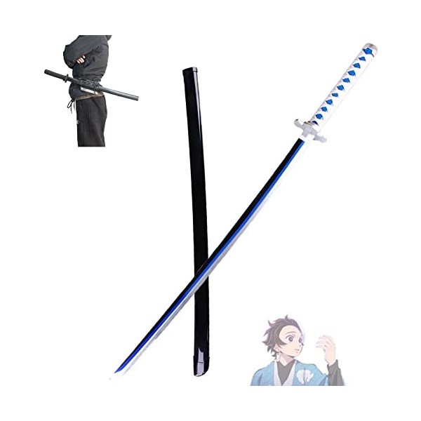 Épée à Lame de Tueur de démons avec Ceinture Noire, Accessoire de Jouet à Lame Multiple Cosplay Katanas,modèle darme 76cm/10