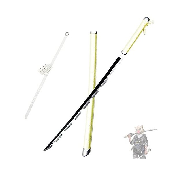 Lame de Tueur de démons cos épée de Bambou, Katana Japonais,Jouets daccessoires de Cosplay,Couteau darme décoratif avec Cei